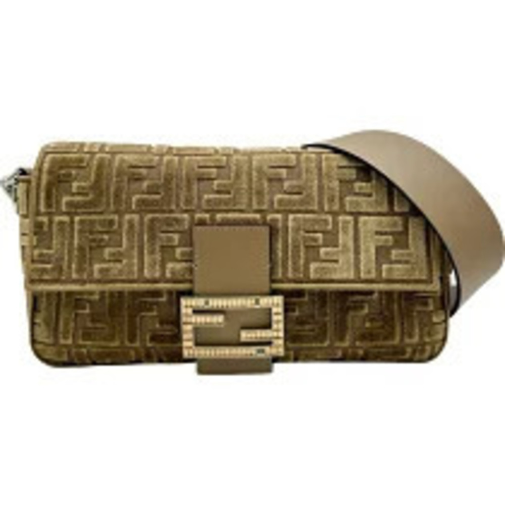 Fendi Mamma Bucket Brown Velour Shoulder Bag